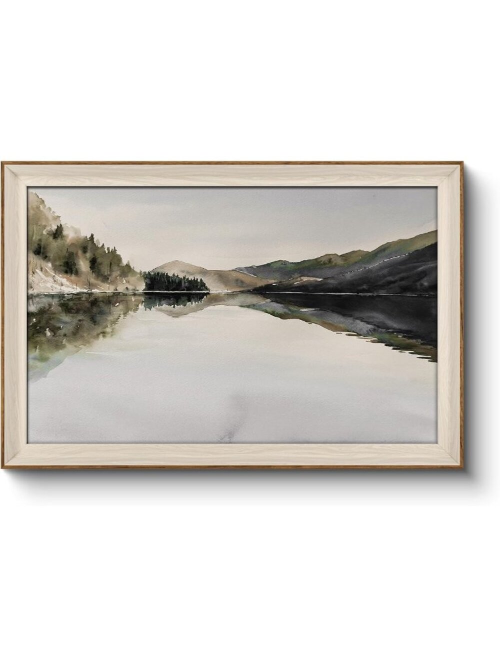 Vintage Mountain Reflection Canvas Art - Rustic Nature Decor for Living Room